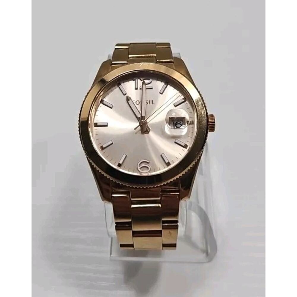 Fossil Boyfriend ES3587 Women Stainless Steel Rose Gold Watch New Battery W92